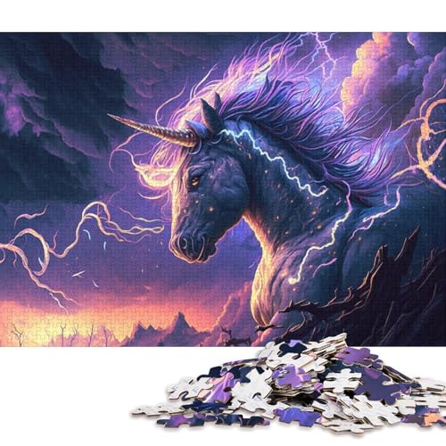 Puzzle für Kinder, 500 Teile, Puzzle für Kinder, Kunst, Einhorn, kreative rechteckige Puzzles, Puzzle, Geschenk-Puzzle 500 Teile (52 x 38 cm) von XJmoney