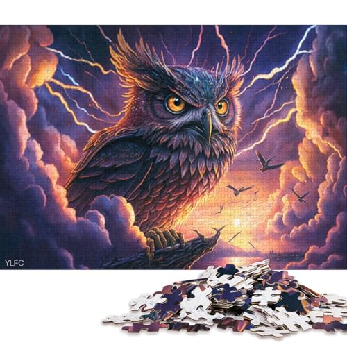 Puzzle für Kinder, 500 Teile, Puzzle für Kinder, Kunst, Tier, Eule, kreative rechteckige Puzzles, Puzzle, Geschenk-Puzzle 500 Teile (52 x 38 cm) von XJmoney