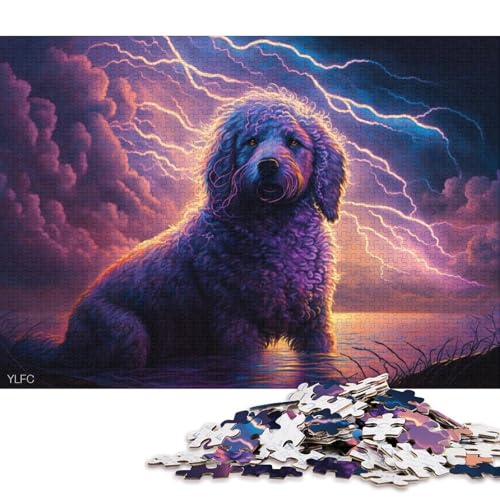 Puzzle für Kinder, 500 Teile, Puzzle für Kinder, Kunst, Tiere, Pudel, kreative rechteckige Puzzles, Puzzle, Geschenk-Puzzle 500 Teile (52 x 38 cm) von XJmoney