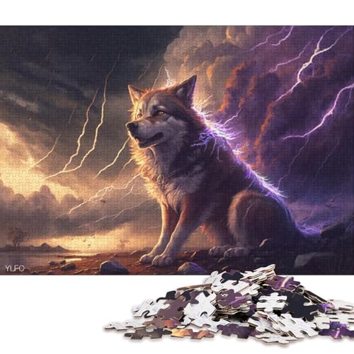 Puzzle für Kinder, 500 Teile, Puzzle für Kinder, Tier-Husky-Hund, kreative rechteckige Puzzles, Puzzle, Geschenk-Puzzle 500 Teile (52 x 38 cm) von XJmoney