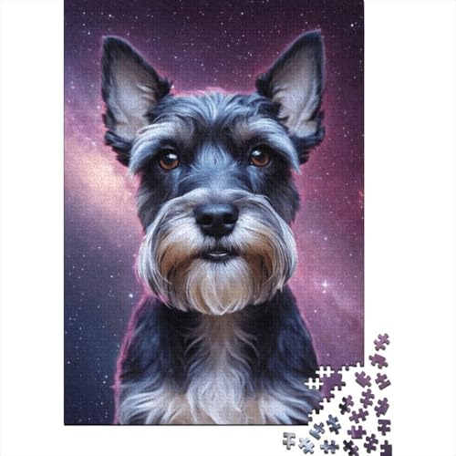 Puzzle für Kinder, Art Space Dogs, 500-teiliges Puzzle, Holzpuzzle für Kinder ab 18 Jahren, anspruchsvolles Spiel, 500 Teile (52 x 38 cm) von XJmoney