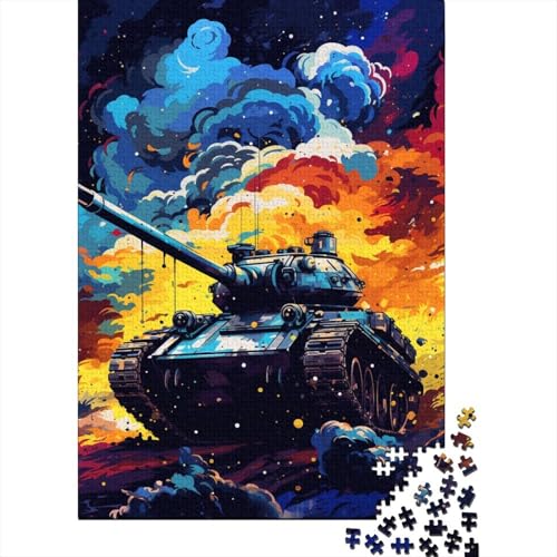 Puzzle für Kinder, Bunter Kunstpanzer, 1000-teiliges Puzzle, Holzpuzzle für Kinder ab 18 Jahren, Lernspiel, 1000 Teile (75 x 50 cm) von XJmoney