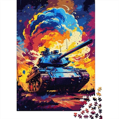 Puzzle für Kinder, Bunter Kunstpanzer, 1000-teiliges Puzzle, Holzpuzzle für Kinder ab 18 Jahren, Spielzeug-Wanddekoration (75 x 50 cm) von XJmoney