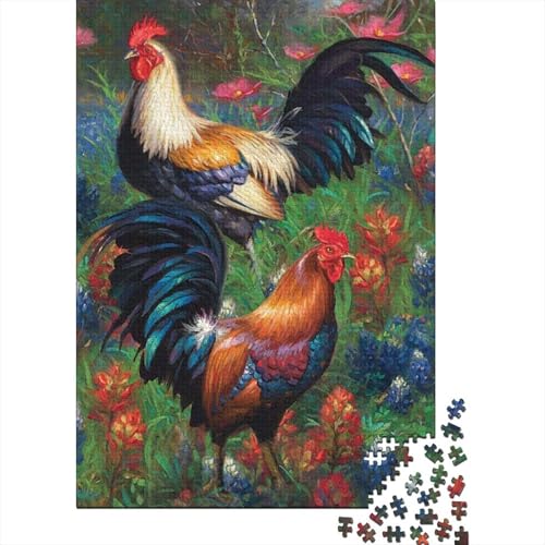 Puzzle für Kinder, Geflügel, Hahn, 1000 Teile, Puzzle für Kinder, Holzpuzzle für Kinder ab 18 Jahren, Spielzeug, Wanddekoration (75 x 50 cm) von XJmoney