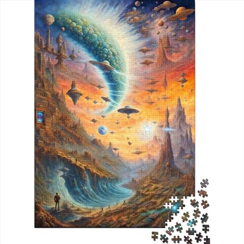 Puzzle für Kinder, Surreal_Art, Holzpuzzle für Erwachsene und Kinder, Challenge Family, 300 Teile (40 x 28 cm) von XJmoney