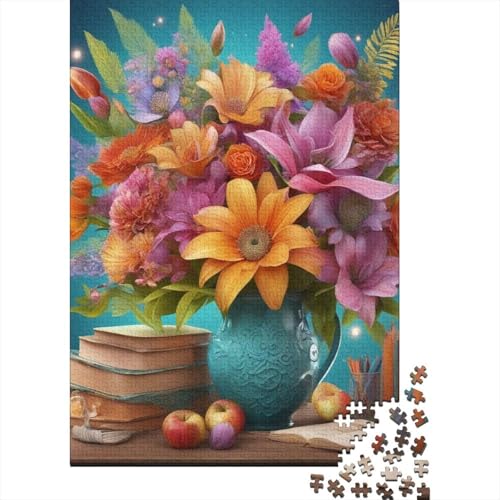 Puzzle für Kinder, Tierkunst, Blumen, 1000-teiliges Puzzle, Holzpuzzle für Kinder ab 18 Jahren, Spielzeug-Wanddekoration (75 x 50 cm) von XJmoney