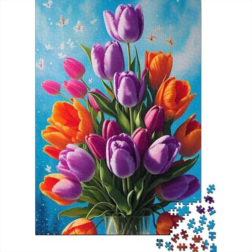 Puzzle für Kinder, Tierkunst, Blumen, 300-teiliges Puzzle für Kinder, Holzpuzzle für Kinder ab 18 Jahren, anspruchsvolles Spiel (40 x 28 cm) von XJmoney