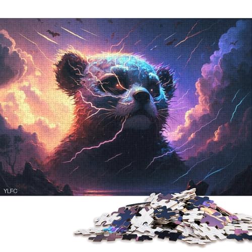 Puzzle für Kinder, Tierkunst, Panda, 1000-teiliges Puzzle, Puzzle ab 18 Jahren, anspruchsvolles Spiel, 1000 Teile (75 x 50 cm) von XJmoney