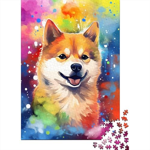 Puzzle für Kinder, farbenfrohes Corgi-Kunstpuzzle, 300 Teile, Holzpuzzle für Kinder ab 18 Jahren, anspruchsvolles Spiel, 300 Teile (40 x 28 cm) von XJmoney