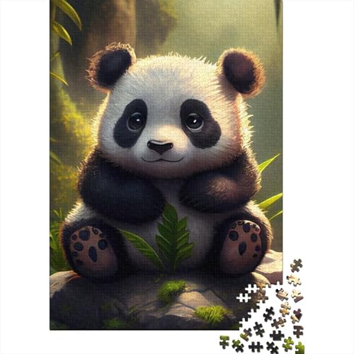 Puzzle für Kinder, süßer Panda, 500-teiliges Puzzle für Kinder, Holzpuzzle, geeignet für Kinder und über 18 Jahre, Puzzle (52 x 38 cm) von XJmoney