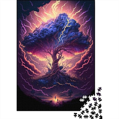 Puzzle für Kinder 1000 Stück, Lebensbaum, Fantasie, kreative quadratische Puzzles für Kinder, Holzpuzzle, einzigartige Herausforderungsspiele, 1000 Teile (75 x 50 cm) von XJmoney