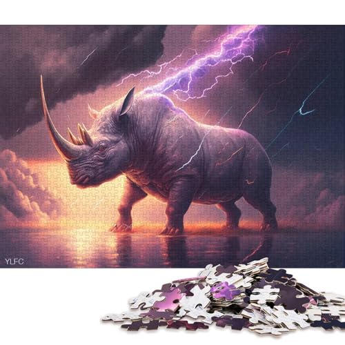 Puzzle für Kinder 1000 Teile, klassisches Kunst-Traum-Nashorn, Puzzle, entspannendes Puzzle, Puzzlespiel, Denksportaufgaben, 1000 Teile (75 x 50 cm) von XJmoney