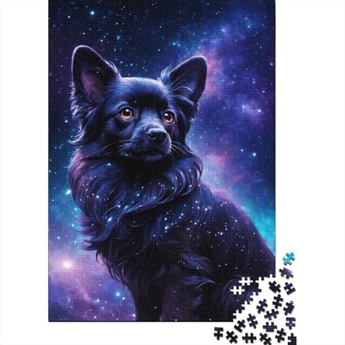 Puzzle für Kinder Art Space Dogs 500-teiliges Puzzle Holzpuzzle Geeignet für Kinder und über 18 Jahre Denksport-Puzzle (52x38cm) von XJmoney