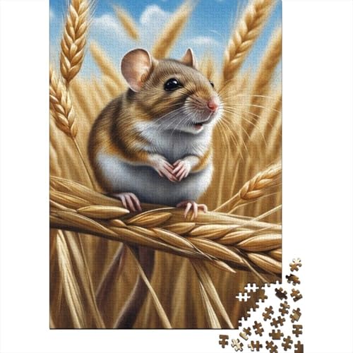 Puzzle für Teenager, süße Maus, 500 Teile, Holzpuzzle für Kinder, Lernspiele, 500 Teile (52 x 38 cm) von XJmoney