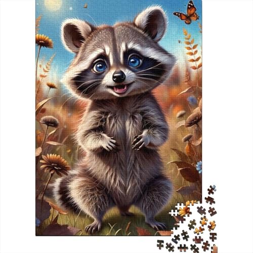 Puzzle für Tierkunst, Waschbär, 500-teiliges Puzzle, Holzpuzzle für Erwachsene und Familienherausforderung, 500 Teile (52 x 38 cm) von XJmoney