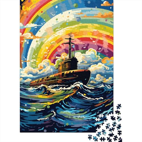 Puzzle für farbenfrohes Flugzeugträgerschiff, 500-teiliges Puzzle aus Holz für Kinder und Familienherausforderungen, 500 Teile (52 x 38 cm) von XJmoney