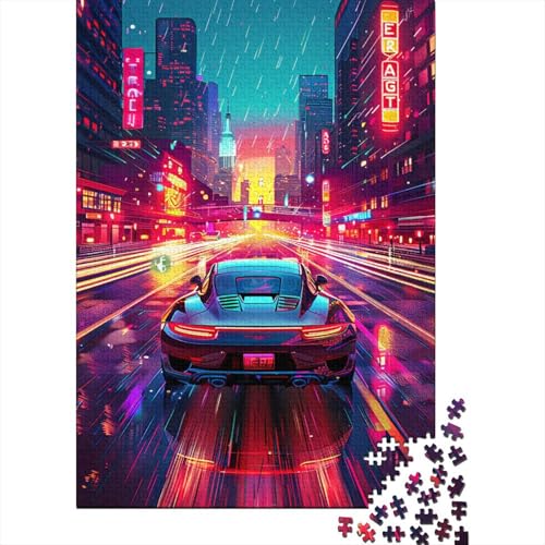 Puzzle mit 1000 Teilen, Bunte Stadtstraßen, quadratische Puzzles für Kinder und Holzpuzzles, Lernspielzeug, Familienspiele, 1000 Stück (75 x 50 cm) von XJmoney