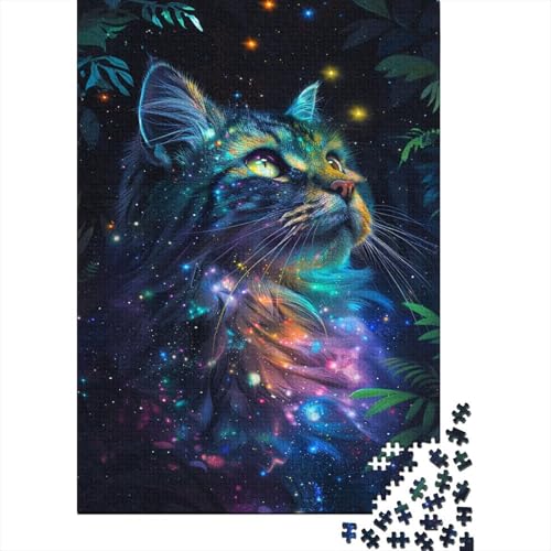 Puzzle mit 1000 Teilen, Eine schöne Katze, Puzzle für Erwachsene, Holzpuzzle, pädagogisches Stressabbau-Spielzeug, Puzzle, 1000 Stück (75 x 50 cm) von XJmoney