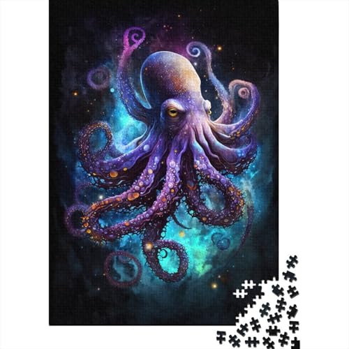 Puzzle mit 1000 Teilen, Galaxie-Oktopus, Puzzle für Erwachsene, Holzpuzzle, pädagogisches Stressabbau-Spielzeug, Puzzle, 1000 Stück (75 x 50 cm) von XJmoney