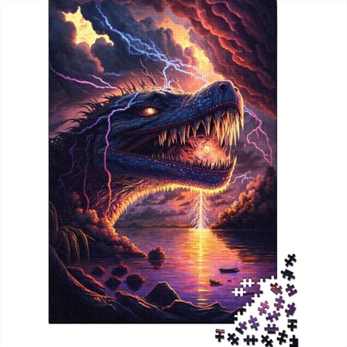 Puzzle mit 1000 Teilen, Krokodil-Fantasie, Puzzle für Erwachsene, Holzpuzzle, pädagogisches Stressabbau-Spielzeug, Puzzle, 1000 Stück (75 x 50 cm) von XJmoney