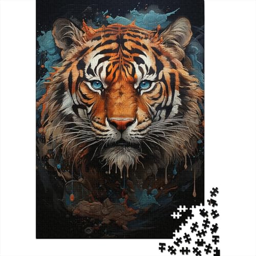 Puzzle mit 1000 Teilen, Mystic Tiger, Puzzle für Erwachsene, Holzpuzzle, pädagogisches Stressabbau-Spielzeug, Puzzle, 1000 Stück (75 x 50 cm) von XJmoney