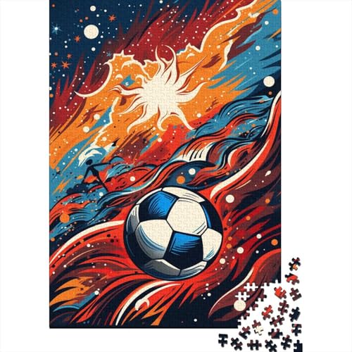 Puzzle mit 1000 Teilen, bunter Fußball, Puzzle für Erwachsene, Holzpuzzle, pädagogisches Stressabbau-Spielzeug, Puzzle, 1000 Stück (75 x 50 cm) von XJmoney