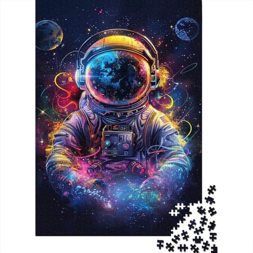 Puzzle mit 1000 Teilen, schöne Astronauten, Puzzle für Erwachsene, Holzpuzzle, pädagogisches Stressabbau-Spielzeug, Puzzle, 1000 Stück (75 x 50 cm) von XJmoney