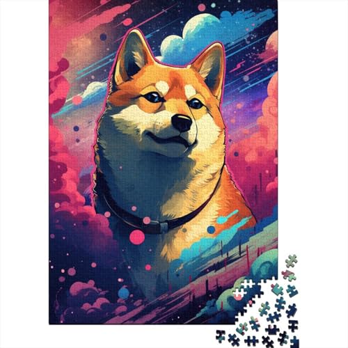 Puzzle mit 300 Teilen, farbenfrohes Corgi-Kunstpuzzle, Holzpuzzle für Erwachsene und ab 18 Jahren, Denkspiel, 300 Teile (40 x 28 cm) von XJmoney