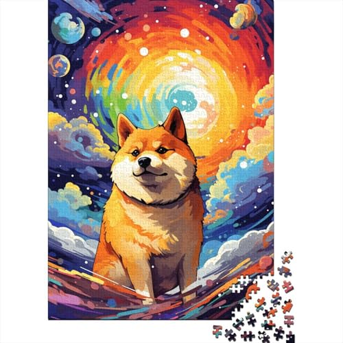 Puzzle mit 300 Teilen, farbenfrohes Corgi-Kunstpuzzle, Holzpuzzle für Kinder ab 18 Jahren, Denkspiel, 300 Teile (40 x 28 cm) von XJmoney