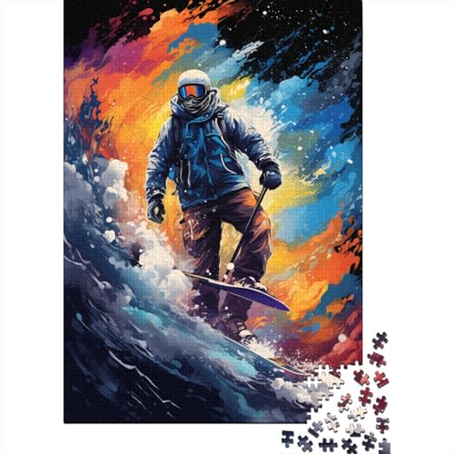 Puzzle mit 300 Teilen, farbenfrohes Kunst-Ski-Puzzle, Holzpuzzle für Erwachsene und ab 18 Jahren, Denkspiel, 300 Teile (40 x 28 cm) von XJmoney