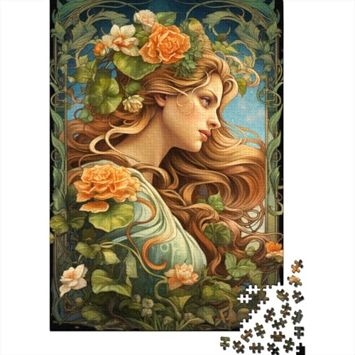 Puzzle mit 500 Teilen, Göttinnen-Natur-Puzzle, Holzpuzzle für Erwachsene und ab 18 Jahren, Denkspiel, 500 Teile (52 x 38 cm) von XJmoney