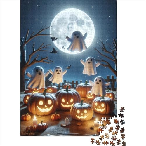 Puzzle mit 500 Teilen, Halloween-Geister-Puzzle, Holzpuzzle für Erwachsene und ab 18 Jahren, Denkspiel, 500 Teile (52 x 38 cm) von XJmoney