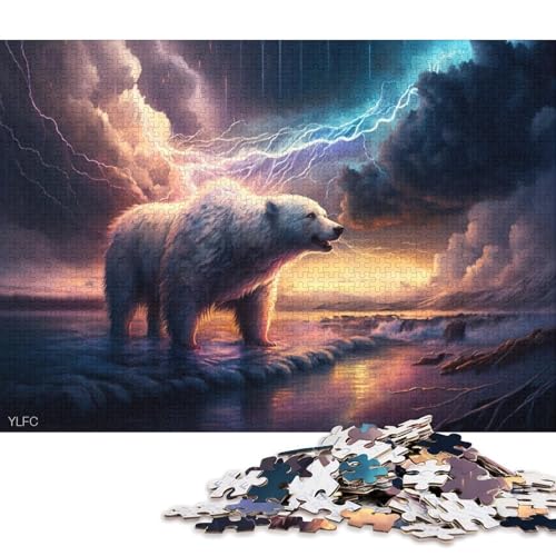 Puzzle mit 500 Teilen im Tier-Design „Eisbär“ für Kinder, Puzzles für Teenager, Geschenke für Weihnachten, Puzzles zum Entspannen, Puzzlespiele, Denksport-Puzzle, 500 Teile (52 x 38 cm) von XJmoney