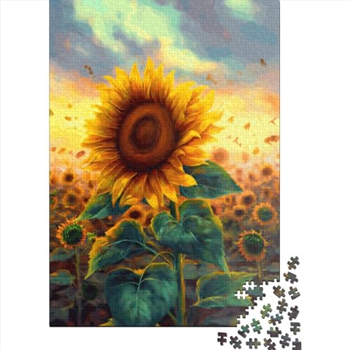 Puzzle zum Malen von Sonnenblumen, lustiges Premium-Puzzle für Familien, für Frauen und Männer, 38 x 26 cm, 1000 Stück von XJmoney