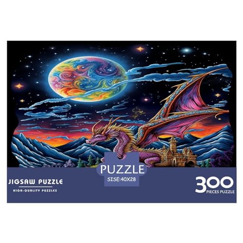 Puzzles 300 Teile für Erwachsene, riesiges Drachenpuzzle für Erwachsene, Holzbrettpuzzles, Familiendekoration, 300 Teile (40 x 28 cm) von XJmoney