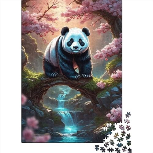 Puzzles Art Animal Panda 1000 Teile Puzzle für Erwachsene Holzpuzzle Geeignet für Erwachsene und über 18 Jahre alt Stressabbau-Spielzeug 1000 Teile (75x50cm) von XJmoney