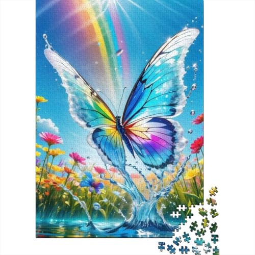 Puzzles Art Butterfly 1000 Teile Puzzle für Erwachsene Holzpuzzle Geeignet für Erwachsene und über 18 Jahre alt Stressabbau-Spielzeug 1000 Teile (75x50cm) von XJmoney