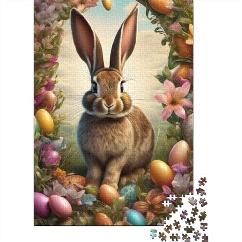 Puzzles Niedliches Tierkaninchen 1000 Teile Puzzle für Erwachsene Holzpuzzle Geeignet für Erwachsene und über 18 Jahre alt Stressabbau-Spielzeug 1000 Teile (75x50cm) von XJmoney