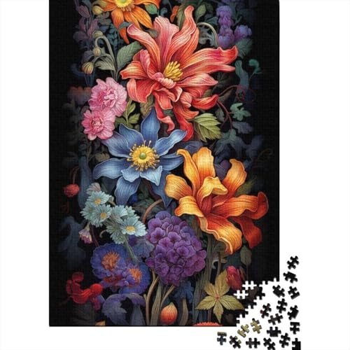 Puzzles Tierkunst Blumen 1000 Teile Puzzle für Kinder Holzpuzzle Geeignet für Kinder und über 18 Jahre alt Stressabbau-Spielzeug 1000 Stück (75x50cm) von XJmoney