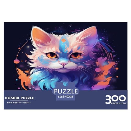 Puzzles für Erwachsene, 300 Teile, klassisches buntes Katzen-Holzpuzzle, entspannendes Puzzlespiel, Denksportaufgaben, 300 Teile (40 x 28 cm) von XJmoney