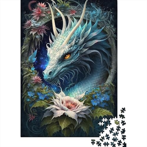 Puzzles für Kinder und Kunst, Drache, 1000-teiliges Puzzlespiel, Holzpuzzle für Kinder und ab 18 Jahren, Denksportspiel, 1000 Teile (75 x 50 cm) von XJmoney