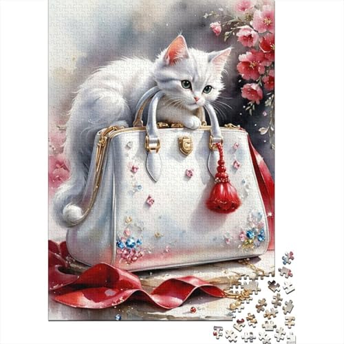 Puzzles für Kinder und Kunst, Tierkatze, 1000-teiliges Puzzlespiel, Holzpuzzle für Kinder und ab 18 Jahren, Denksportspiel 1000 Teile (75 x 50 cm) von XJmoney