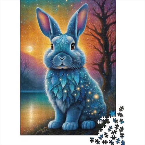 Puzzles mit 300 Teilen, süßes Häschen-Puzzle, Holzpuzzles für Erwachsene und ab 18 Jahren, Denkspiel, 300 Teile (40 x 28 cm) von XJmoney