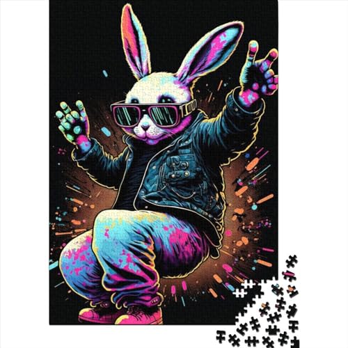 Rabbit Neon3 Puzzle für Erwachsene, Denkspiel, Puzzlespielzeug für Kinder, 500 Teile (52 x 38 cm) von XJmoney