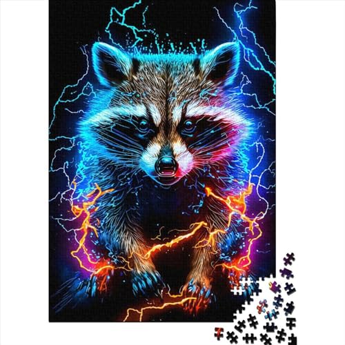 Raccoon3 Puzzle Fun 100% Recycelter Karton für Jungen oder Mädchen, Geschenke für Kindertag, 38x26cm / 1000 Teile von XJmoney