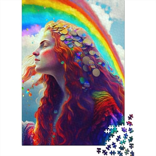 Rainbow Spirit Puzzle für Erwachsene, 500-teiliges Puzzle für Erwachsene, Puzzle aus Holz, kreativ für Erwachsene, anspruchsvolles Spiel, 500 Teile (52 x 38 cm) von XJmoney