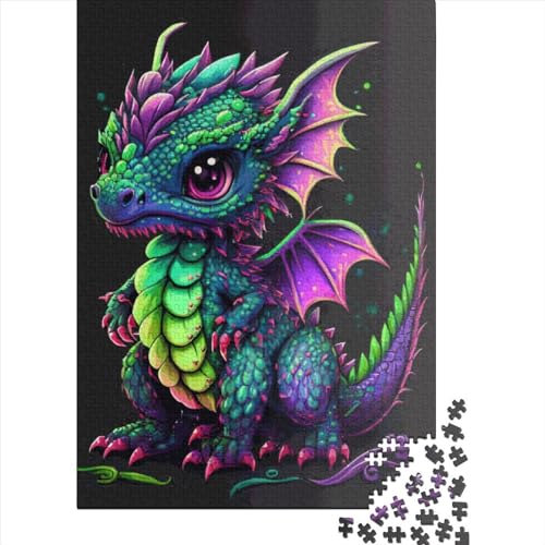 Rechteckiges Papierpuzzle in Drachenform, für Kinder und Erwachsene, 38 x 26 cm, 1000 Stück von XJmoney