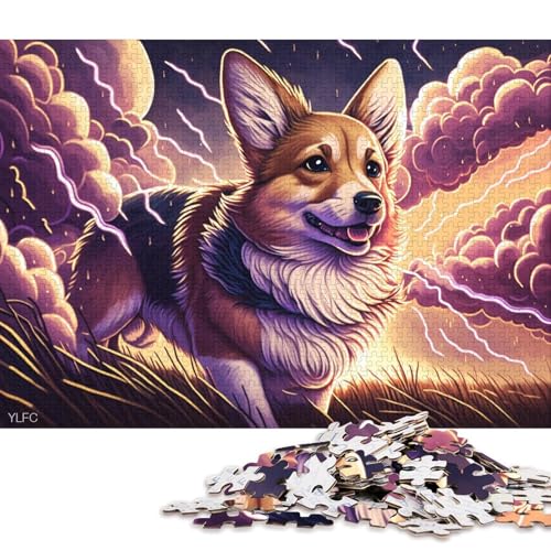 Rechteckiges Puzzle mit 500 Teilen für Kinder, Fantasy Art Corgi, kreatives Puzzle, Herausforderungsspielzeug, Puzzles für Kinder, 500 Teile (52 x 38 cm) von XJmoney