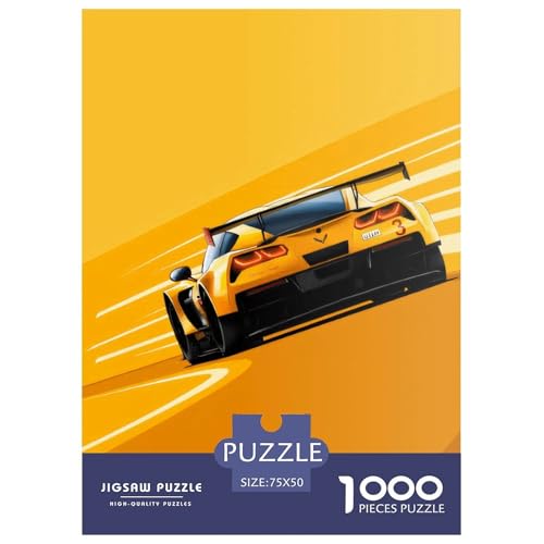 Rennauto-Puzzles für Erwachsene und Jugendliche Holzpuzzles für Erwachsene und Jugendliche Nachhaltiges Puzzle für Erwachsene | Spiele 1000 Teile (75 x 50 cm) von XJmoney