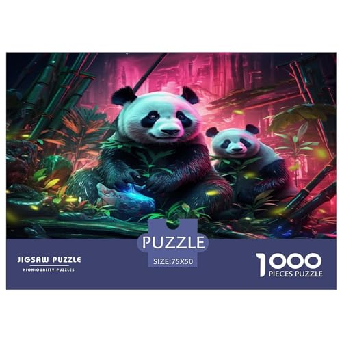 Riesenpanda-Puzzle 1000 Teile für Teenager, Geschenk-Puzzle für Erwachsene, nachhaltiges Puzzle für Erwachsene | Spiele, 1000 Teile (75 x 50 cm) von XJmoney